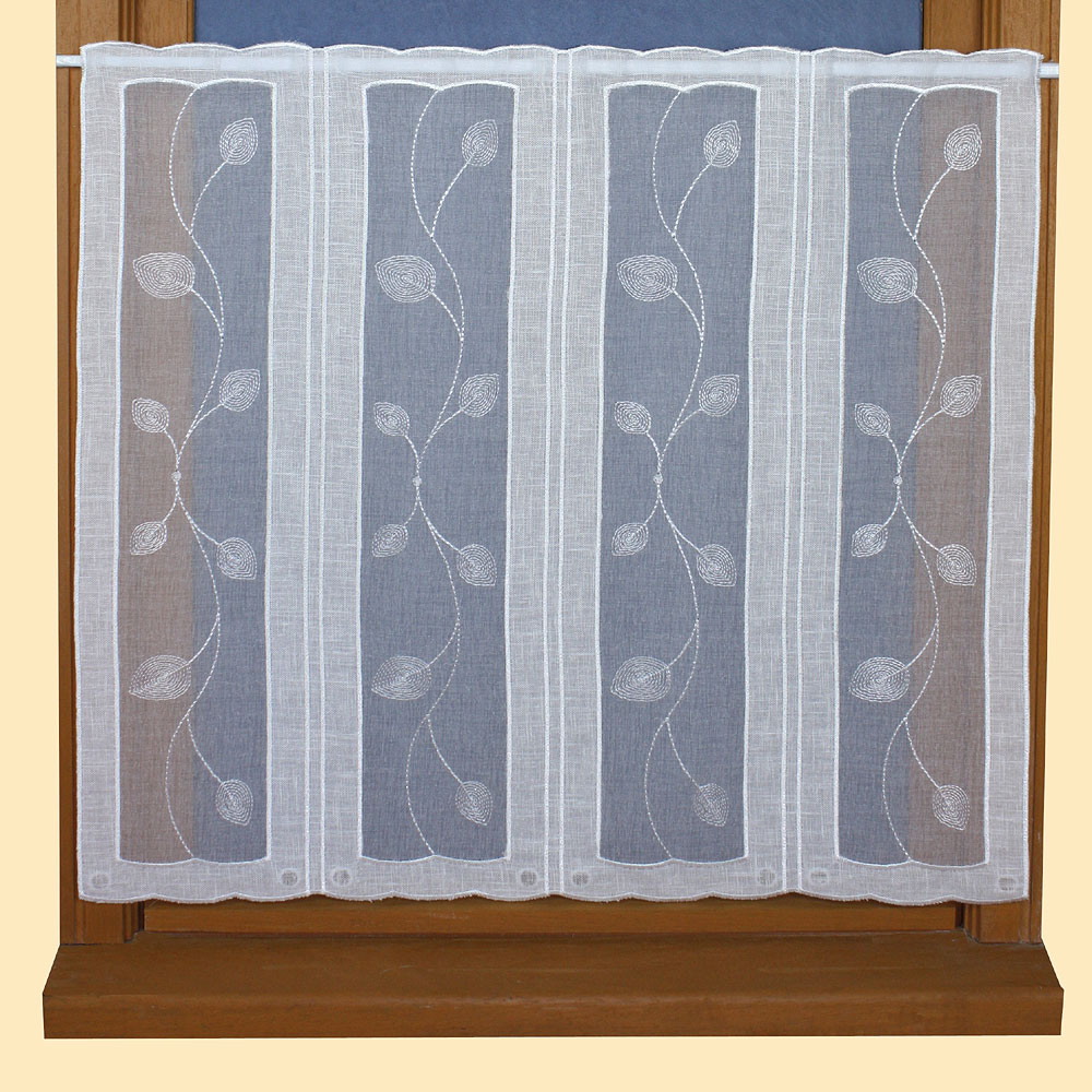 23 inc height white leaves curtain
