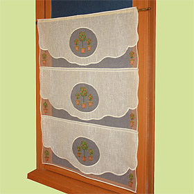 Oranger embroidered curtain