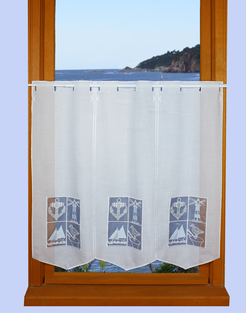Seaside theme curtain 24 inc height