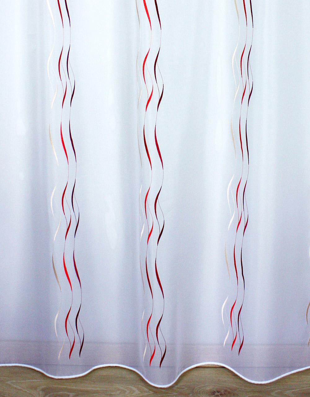 red embroidery sheer curtain &quot;Amelie&quot;
