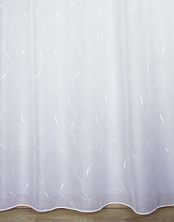 Yardage white embroidered curtain