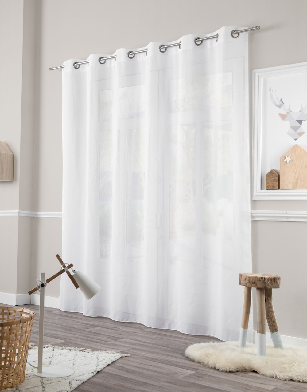 White Sheer curtain &quot;Lin&quot;