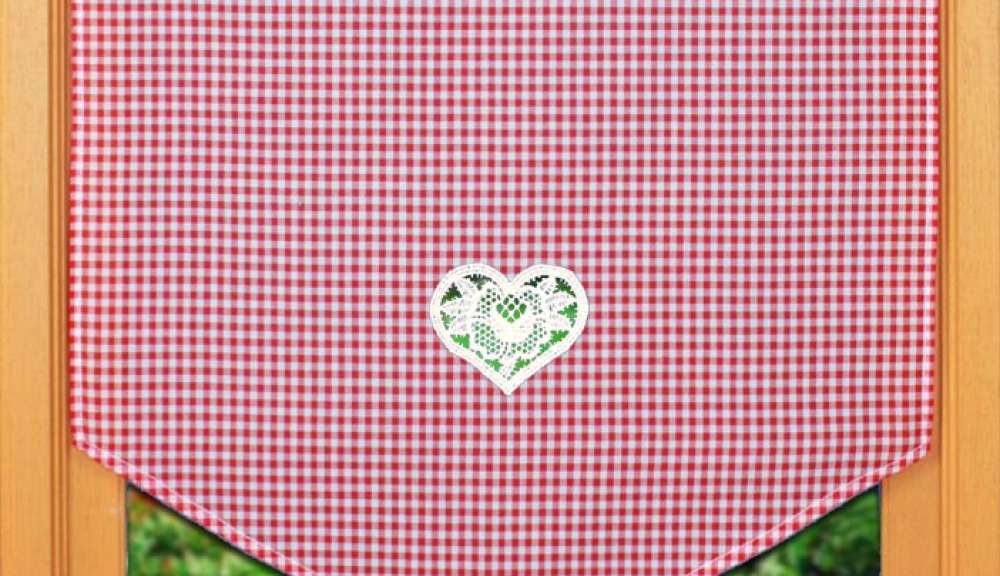 Red gingham curtain