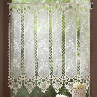 Macrame lace Lace cafe curtain and organza