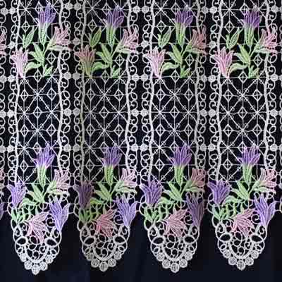 Macramé lace floral curtain