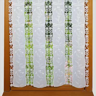 White great height Flowers cafe curtain