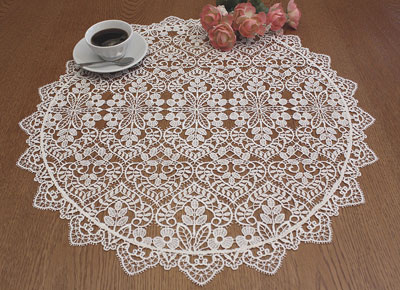 Large diameter round lace doily