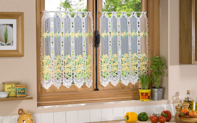 Macrame lace cafe curtains
