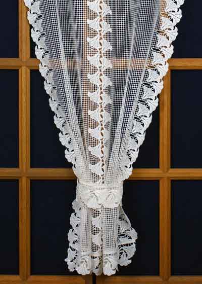 Macramé lace curtain Althéa