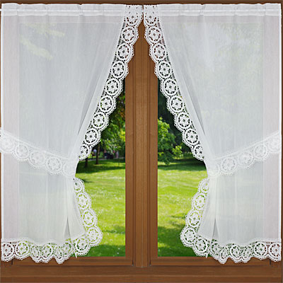 Flore lace trimmed curtains