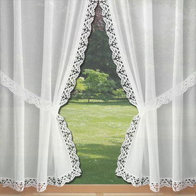 Lace trimmed curtains