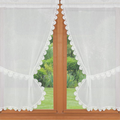 Lace Terylene trimmed curtains