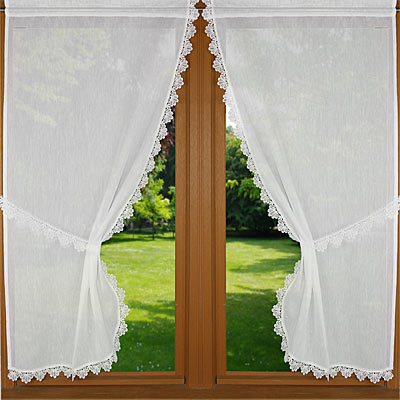 Tradition lace trimmed curtain