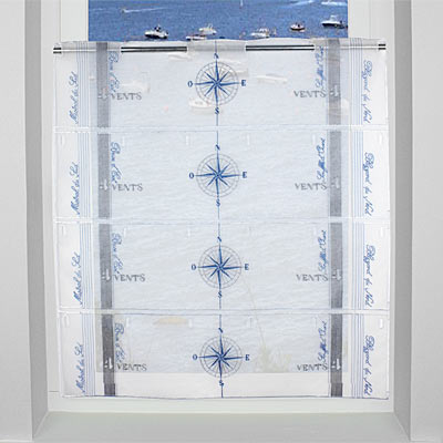 Blue embroidery yardage curtain