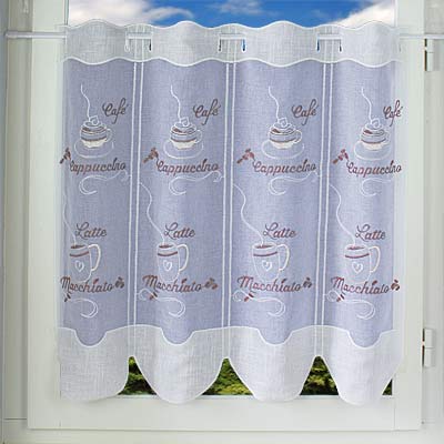 Coffe embroidery kitchen curtain