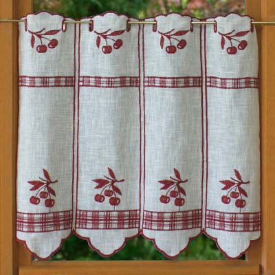 Embroidered cherry curtain