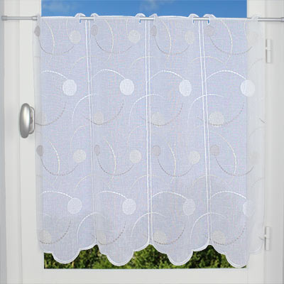 Feather trendy embroidered cafe curtain