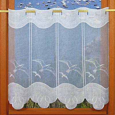 White seagull cafe curtain