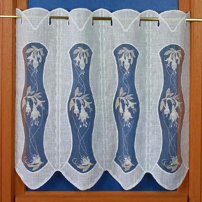 Custom ecru lace cafe curtain