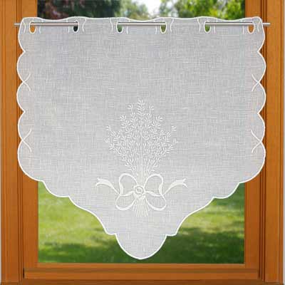 Lavender pointed lace curtain