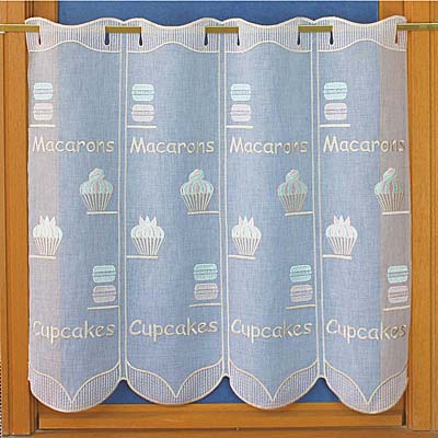 Macarons kitchen curtain