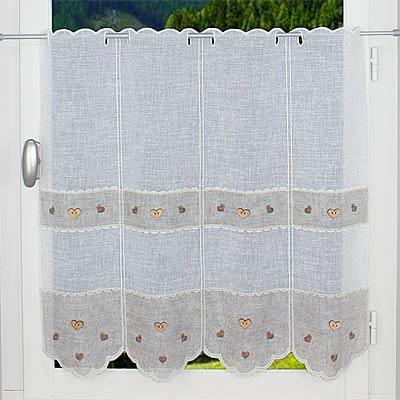 Cosy embroidered cafe curtain