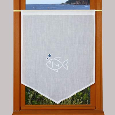 Made to measure sea side embroidered curtain