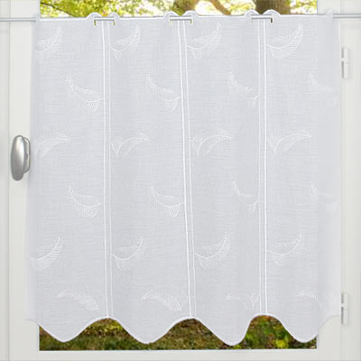 White cafe curtain by the yard