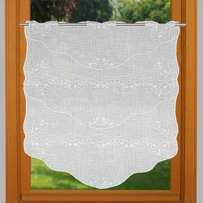 Pointed lace tier curtain