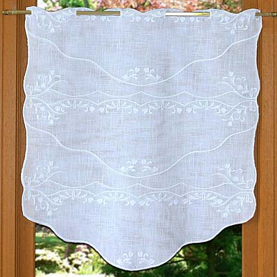 Pointed lace tier curtain