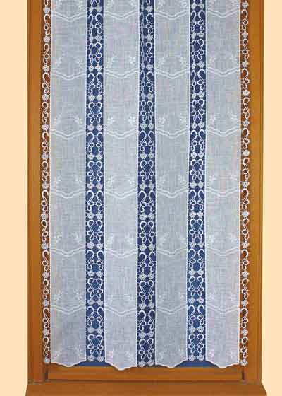 Emma macrame lace curtain with linen