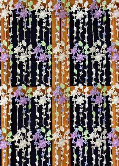Printemps colored macrame lace curtain