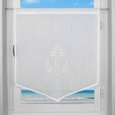 Anchor embroidered curtain