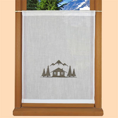 Embroidered cottage curtain