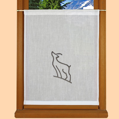 Deer embroidered cafe curtain