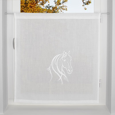 Horse embroidered curtain