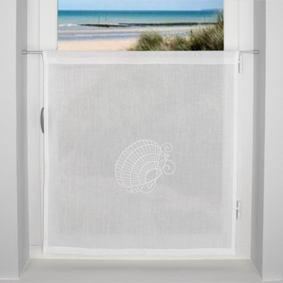 Shell embroidered curtain