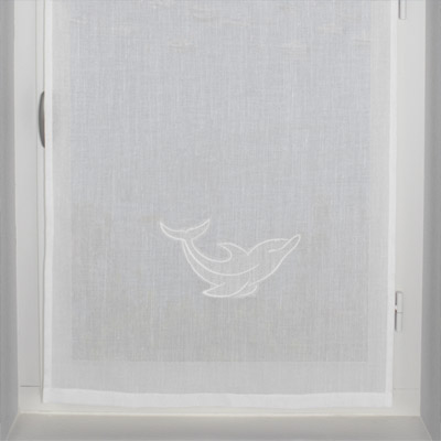 Dolphin embroidered sheer curtain