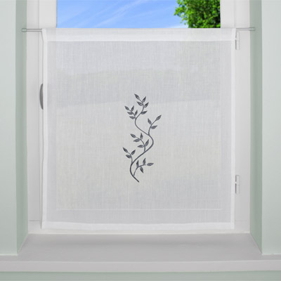 Leaves embroidered curtain