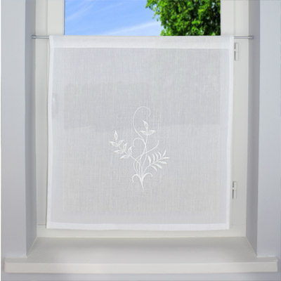 Floral embroidered curtain