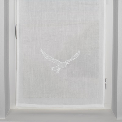Seagull embroidered curtain