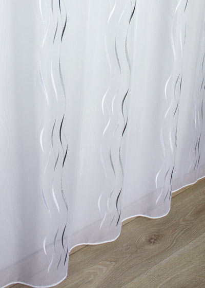 Grey embroidery sheer curtain