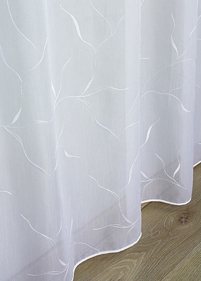 Made-to-measure white embroidered sheer
