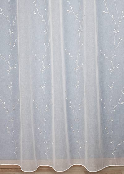 Cream ecru embroidery sheer curtain