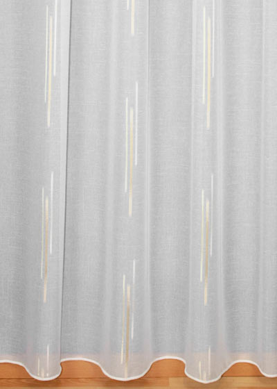 Beige stripes sheer curtain by the yard