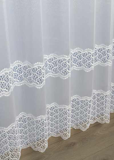White embroidered sheer curtain Nina