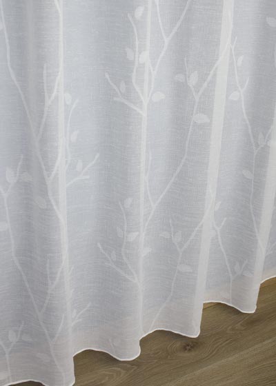 Leaves trendy sheer curtain by the yard