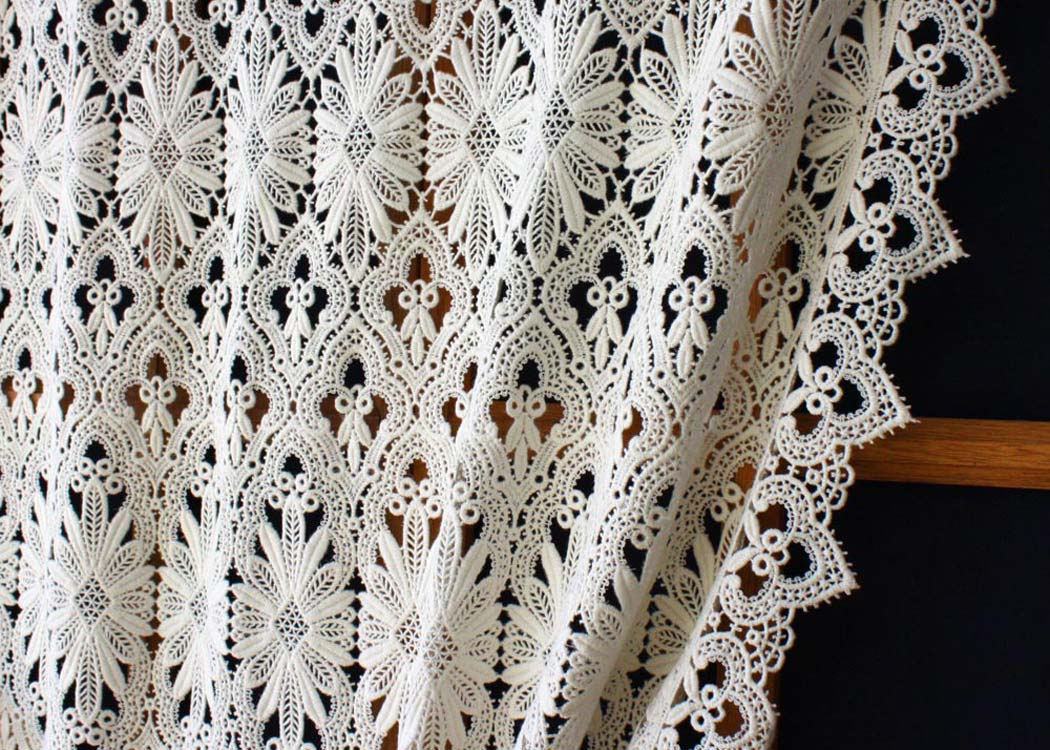 Made to measure macrame lace curtain